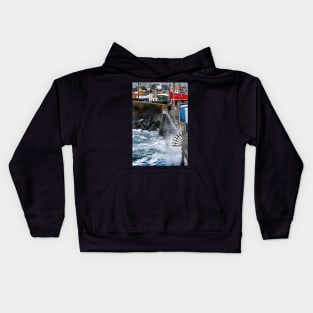 Photographer on the seafront  - Seahouses, Northumberland, UK Kids Hoodie